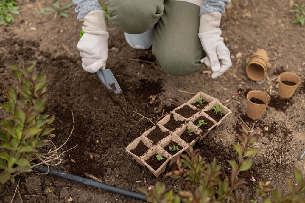 close up hand holding gardening tool 1