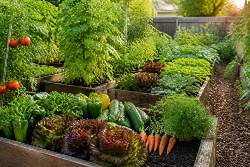 healthy vegetable garden with well-balanced soil pH